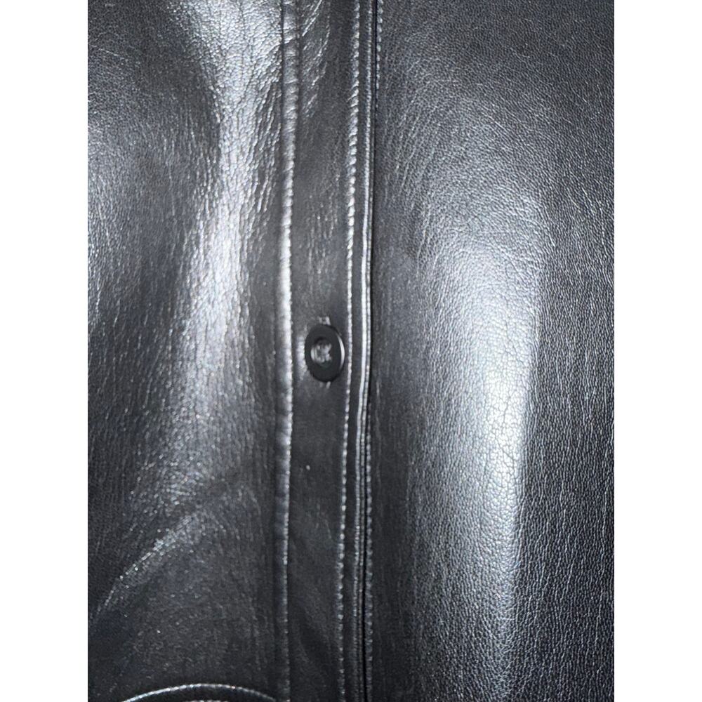 Aritzia Babaton Gabby Vegan Leather Shirt Jacket Black Large - Picture 8 of 8